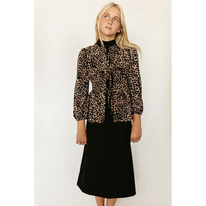 Leopard Tie Blouse - Posh New York