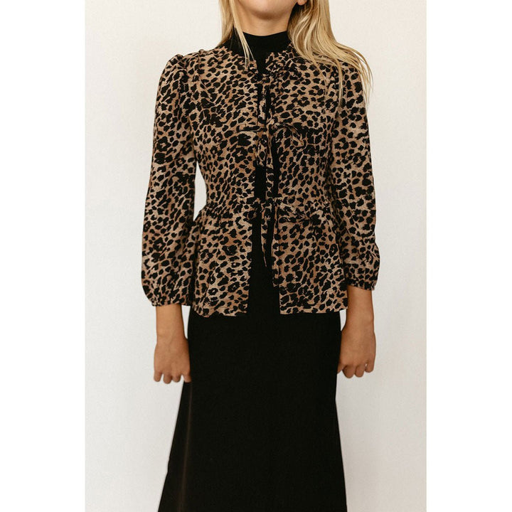 Leopard Tie Blouse - Posh New York