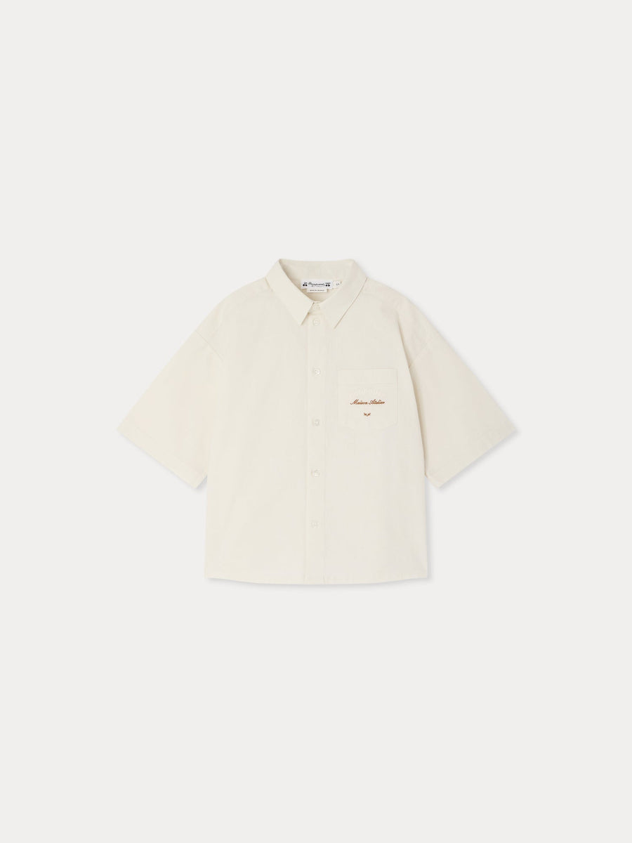Linen Shirt With Pocket - Blanc Lait 002 - Posh New York