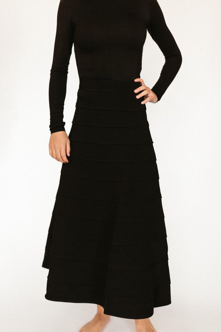 Lines Aline Maxi Skirt - Black - Posh New York