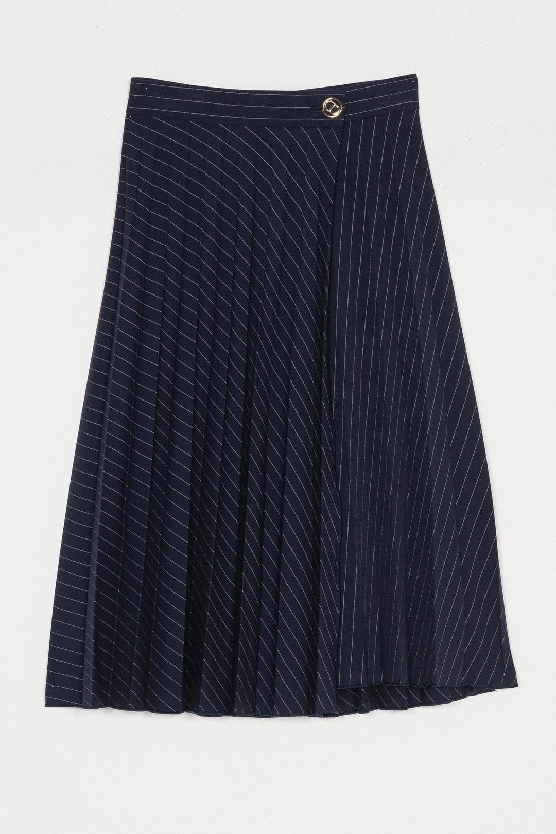 Long Pleated Skirt - Blue Stripe - Posh New York