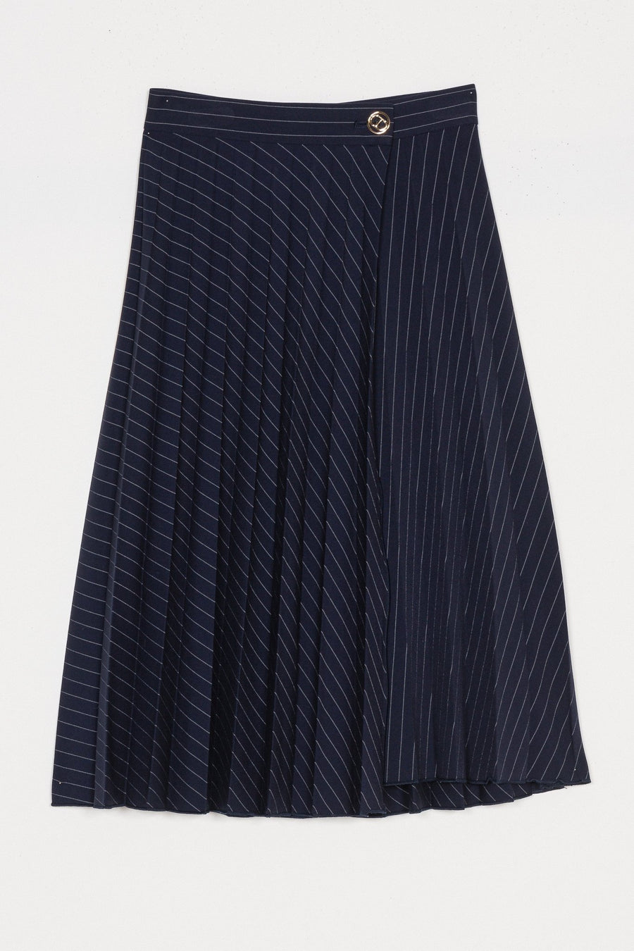Long Pleated Skirt - Blue Stripe - Posh New York