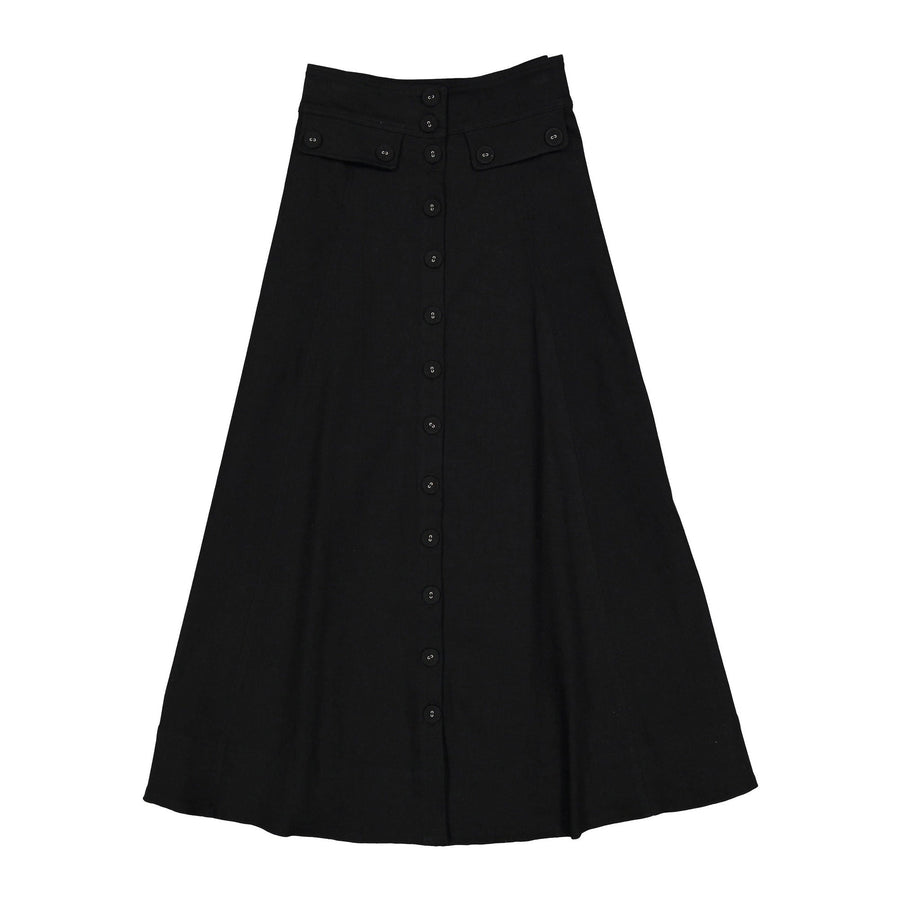 Long skirt with buttons - Black - Posh New York