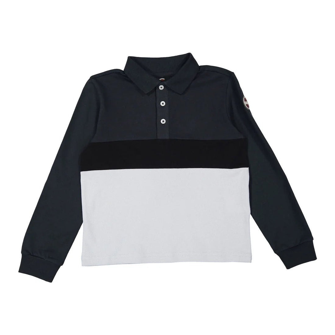 Long Sleeves Piquet Polo with Contrast Collar - 68 - Posh New York