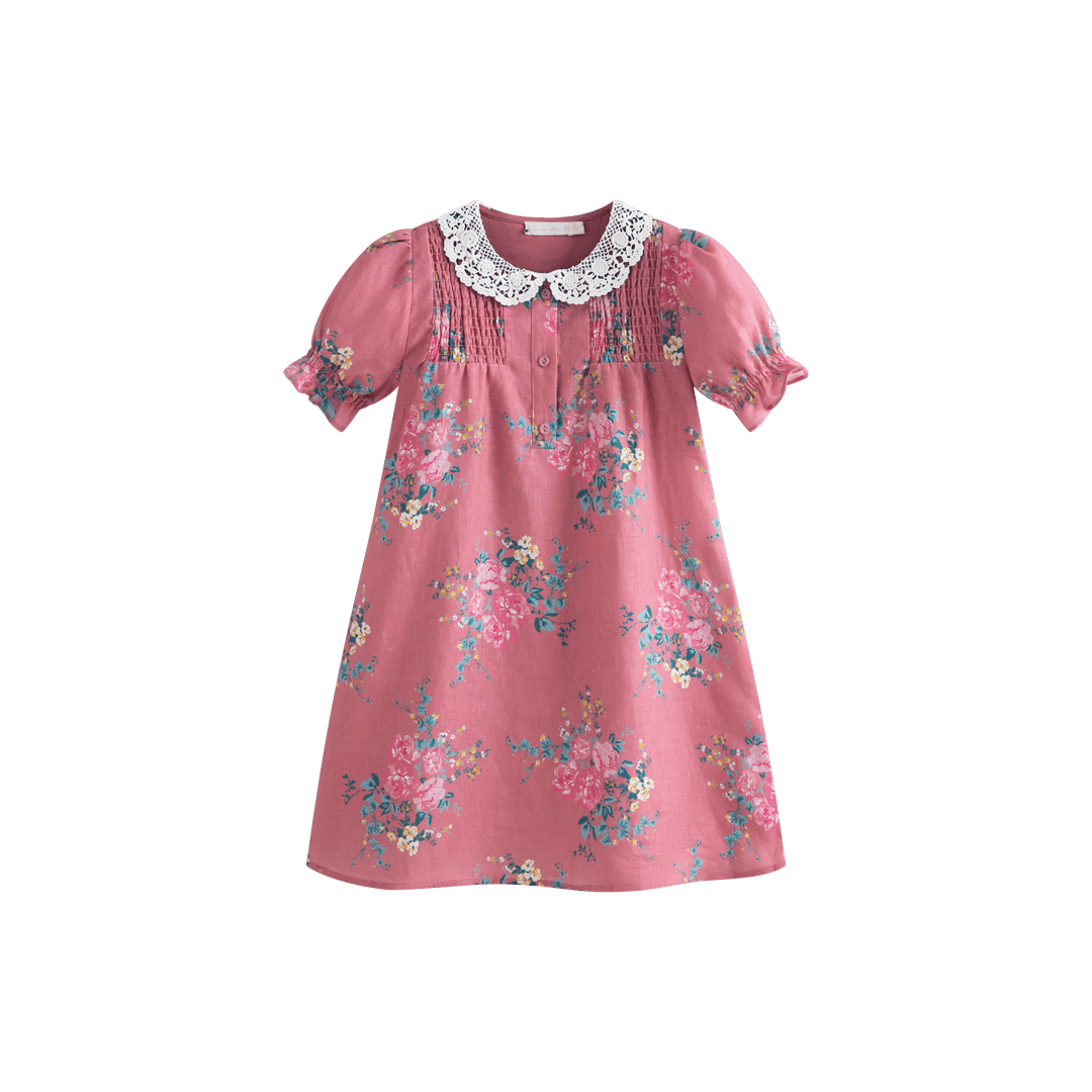Loredana Dress Pink Flowers - Pink Flowers - Posh New York