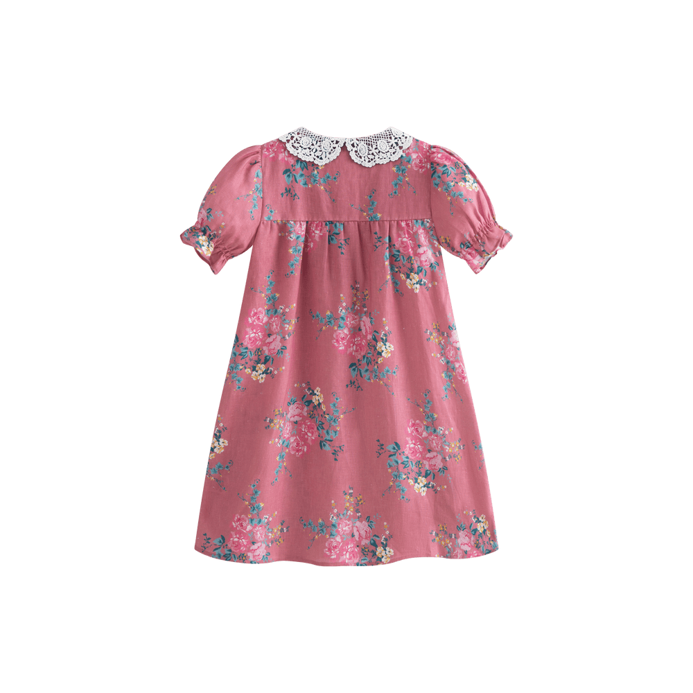 Loredana Dress Pink Flowers - Pink Flowers - Posh New York
