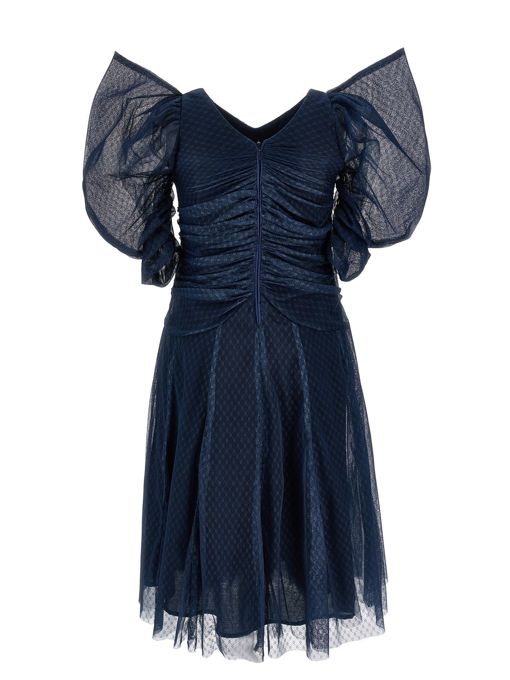 Ls All Over Print Tulle Dress - Blue - Posh New York