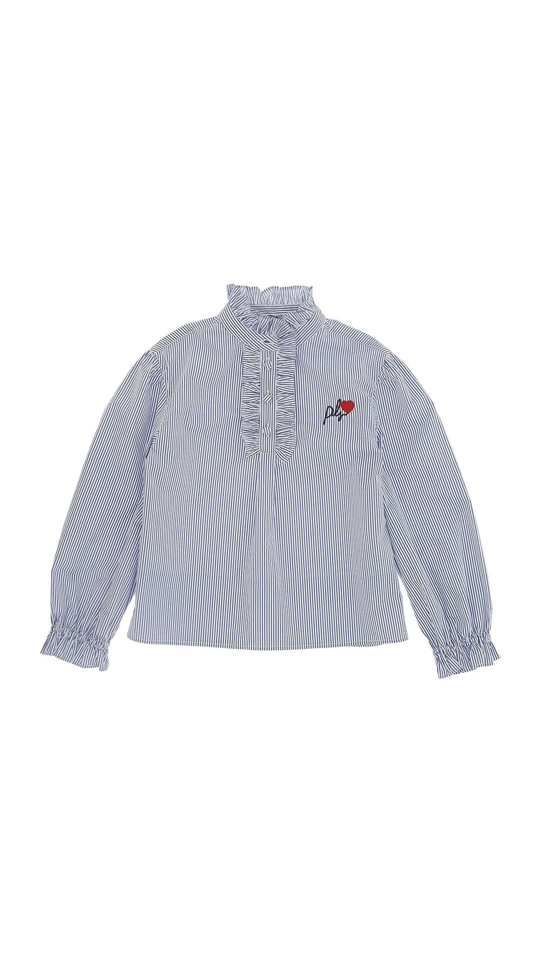 Ls Blouse - Wht Blue - Posh New York