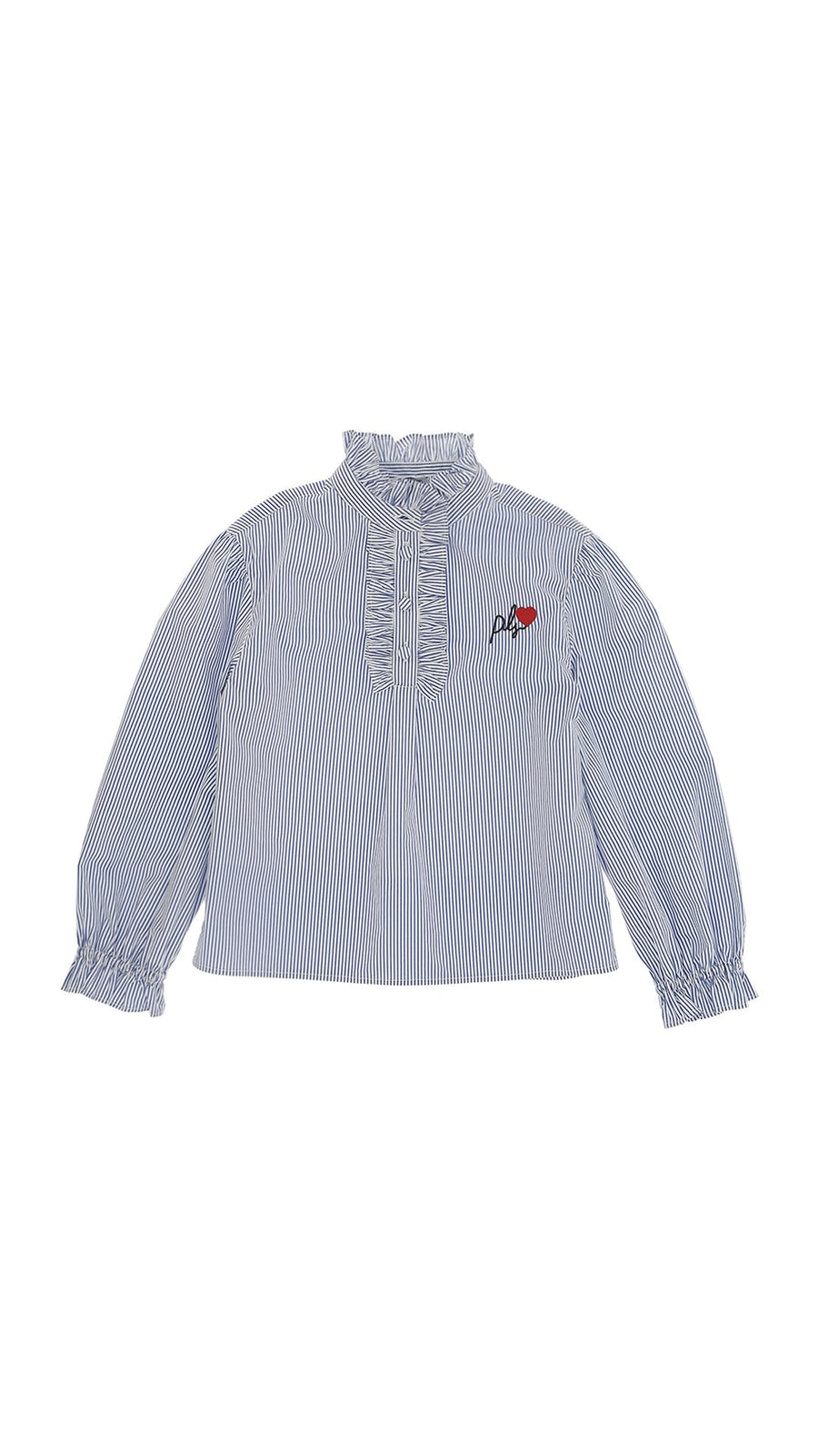 Ls Blouse - Wht Blue - Posh New York