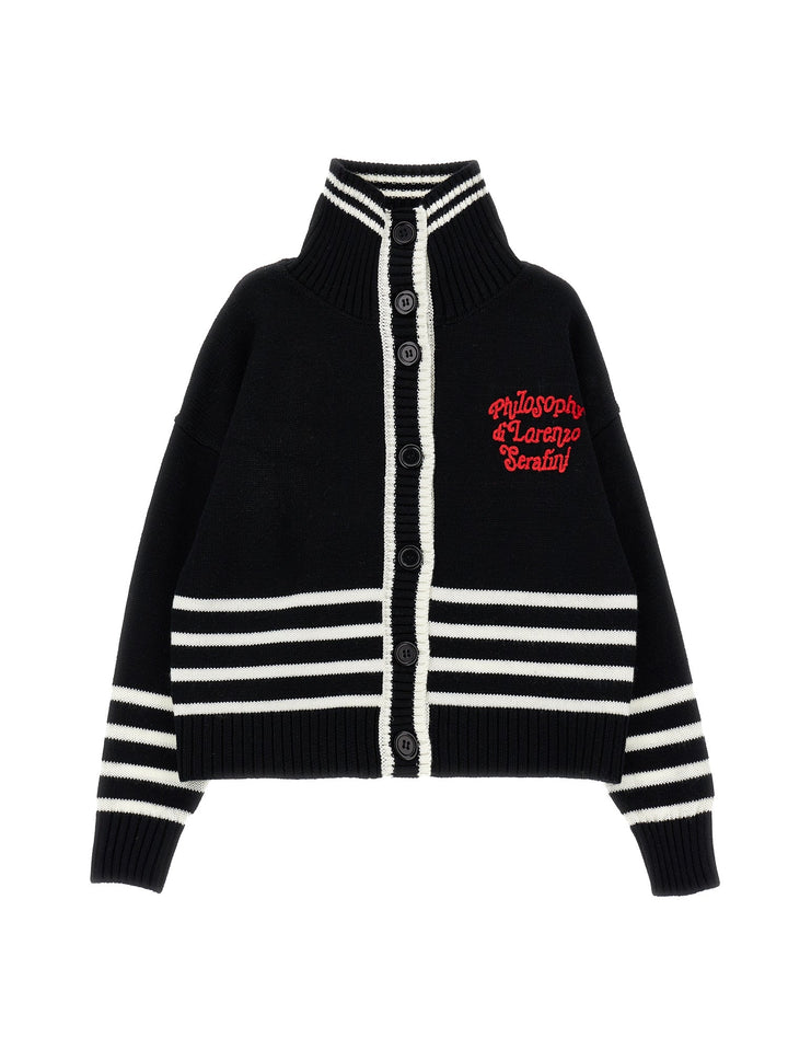Ls Cardigan W Logo - Black - Posh New York