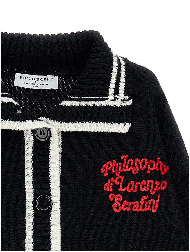 Ls Cardigan W Logo - Black - Posh New York