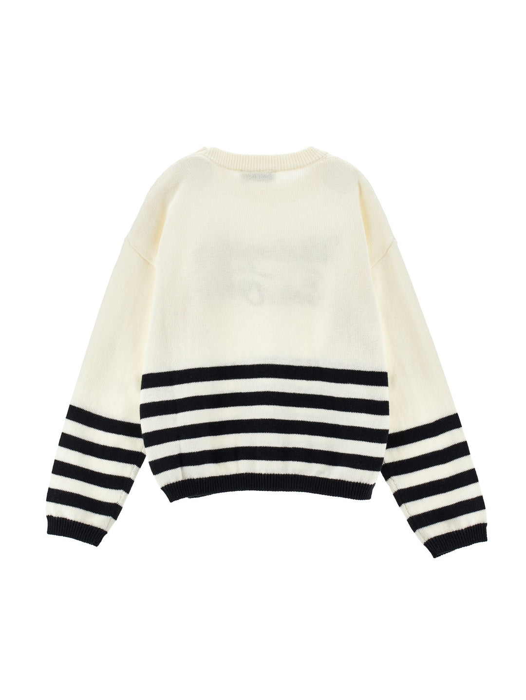 Ls Pullover w logo - Cream Black - Posh New York