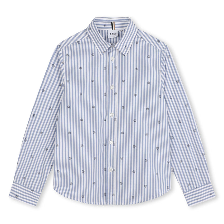 LS Shirt Allover Double B Print - White - Posh New York