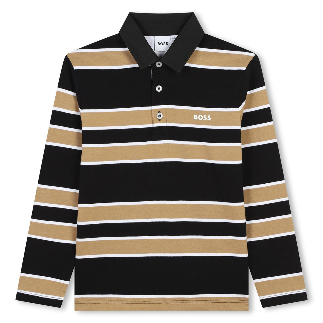 Ls Stripped Polo - Black - Posh New York