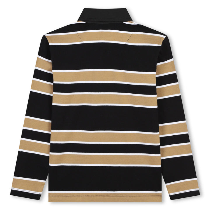 Ls Stripped Polo - Black - Posh New York