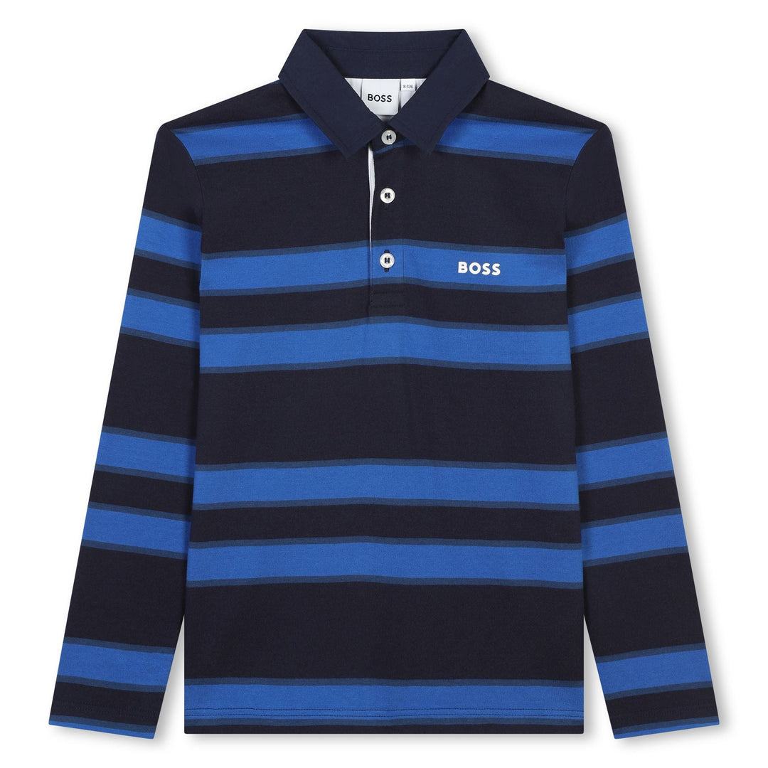 Ls Stripped Polo - Blue - Posh New York