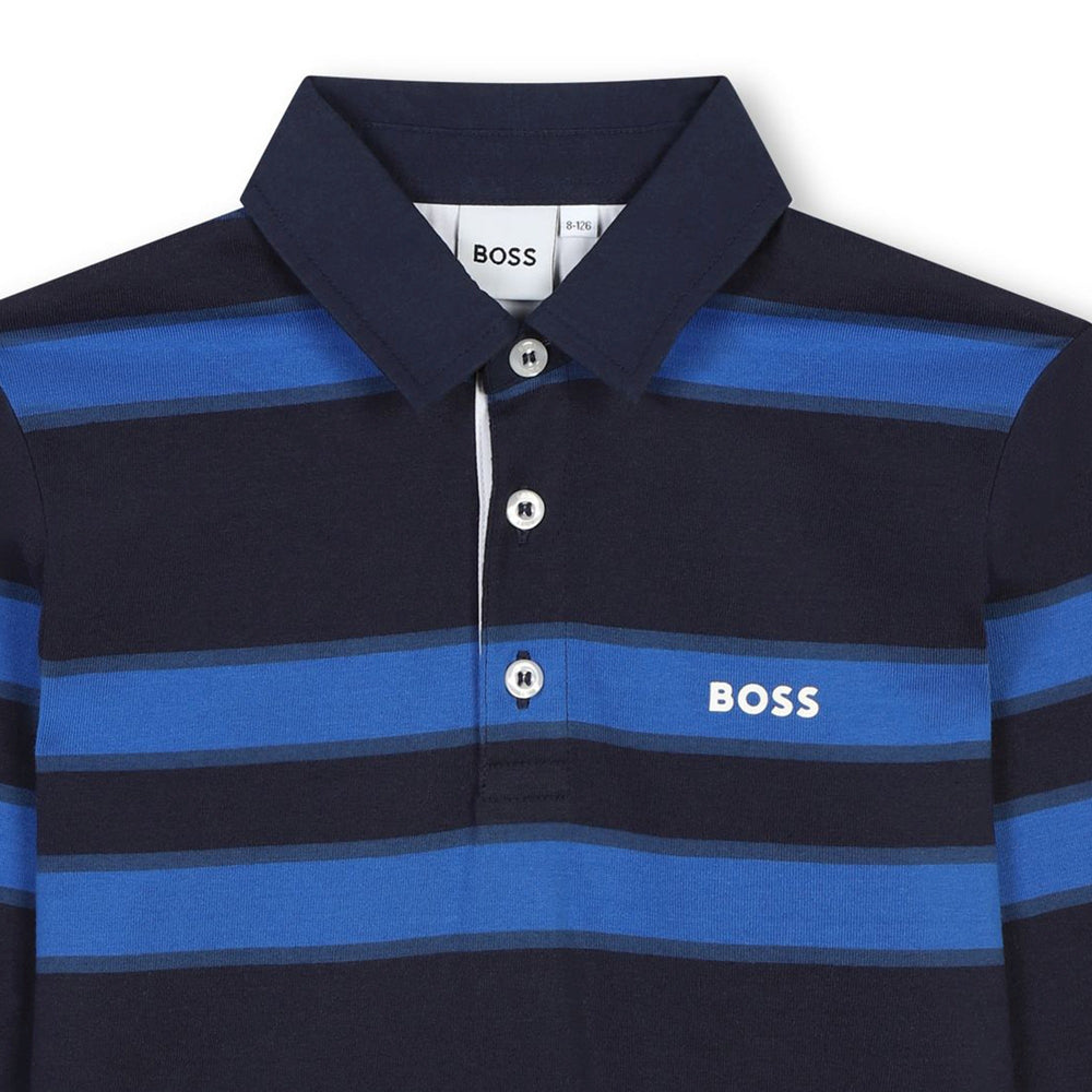 Ls Stripped Polo - Blue - Posh New York