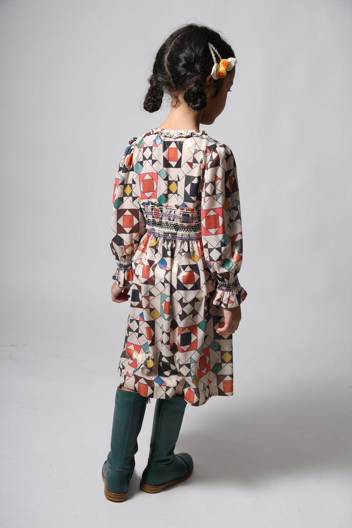 Luna Smocked Shirt Dress - Rainbow - Posh New York