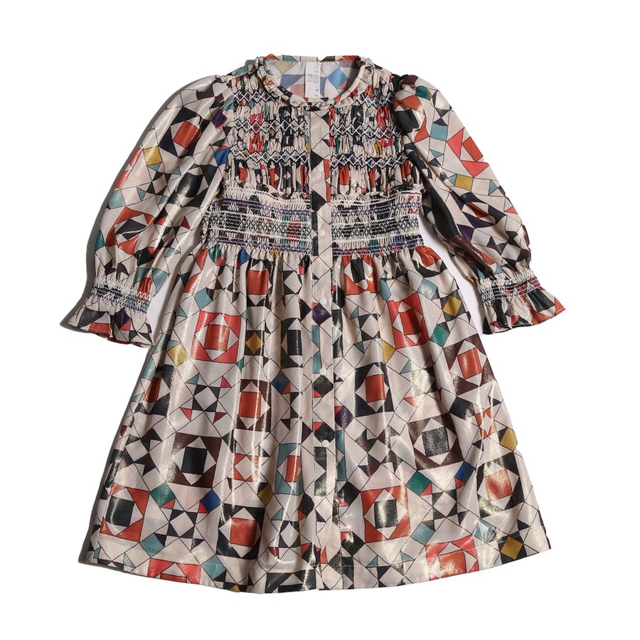 Luna Smocked Shirt Dress - Rainbow - Posh New York