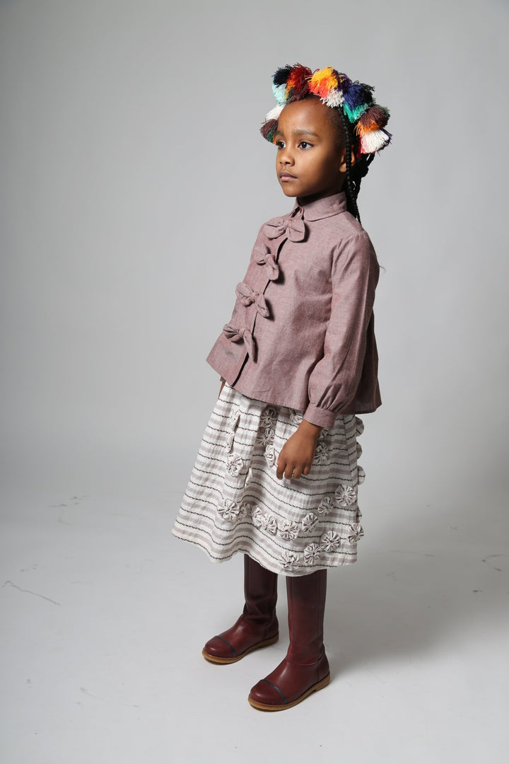 Maya Bow Blouse - Raisin - Posh New York