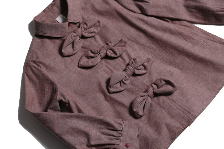 Maya Bow Blouse - Raisin - Posh New York