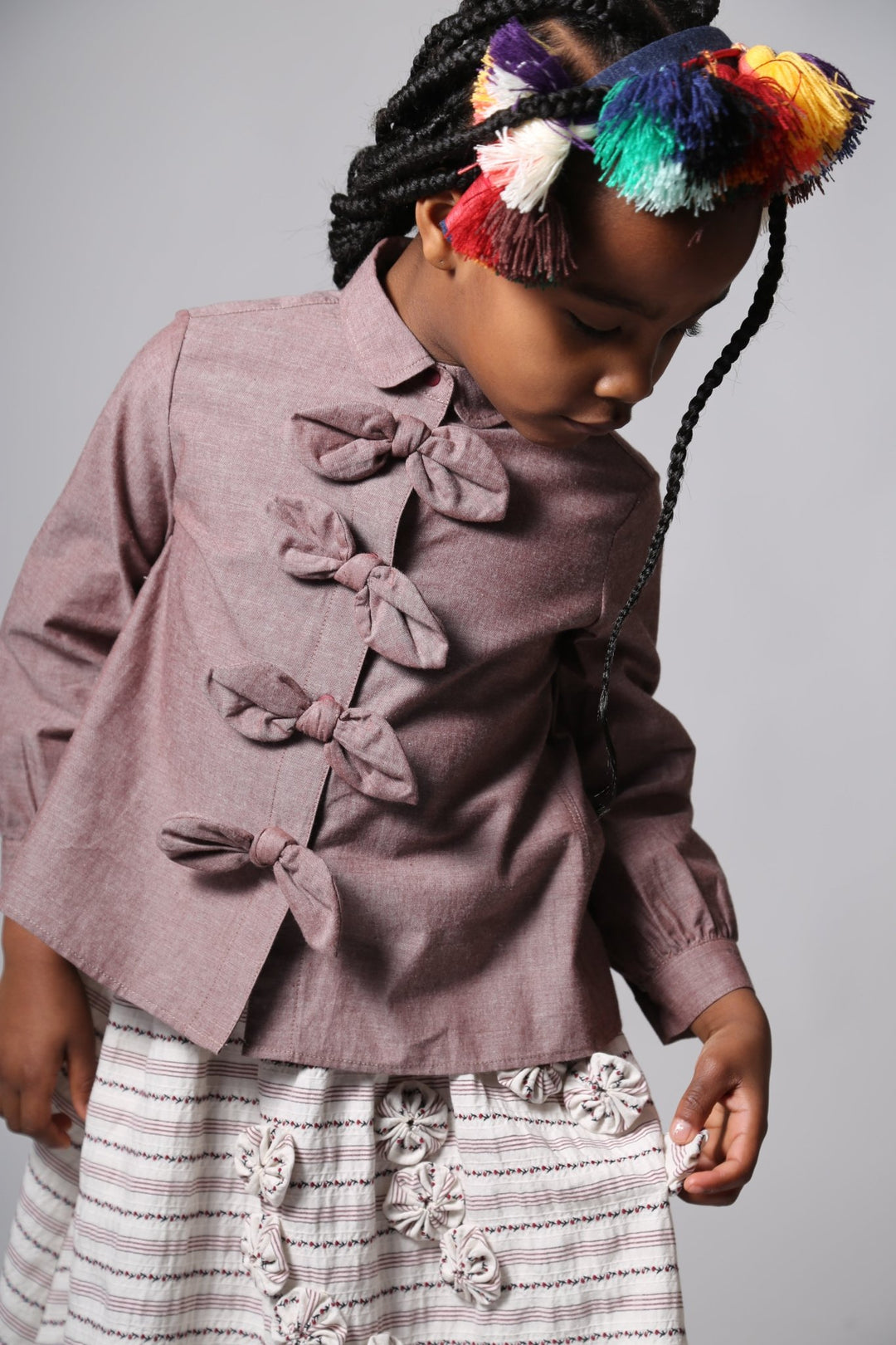 Maya Bow Blouse - Raisin - Posh New York
