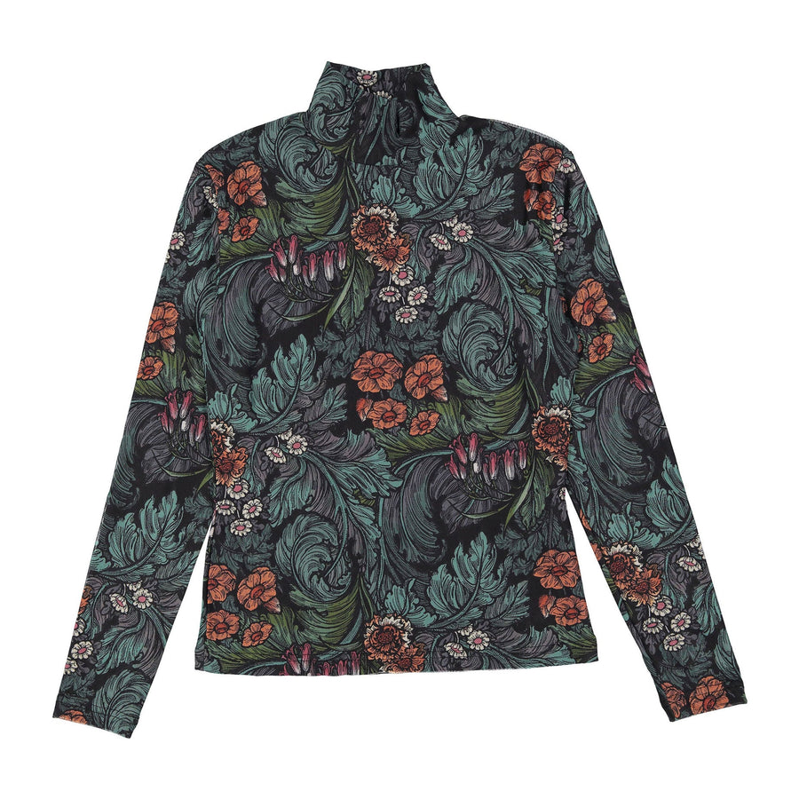 Mesh Jungle Print Mockneck - Multi - Posh New York