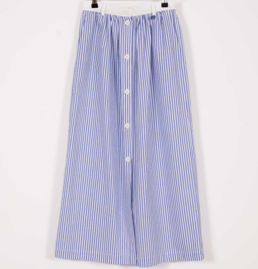 Mid Length Skirt With Buttons - Hydra Blue - Posh New York
