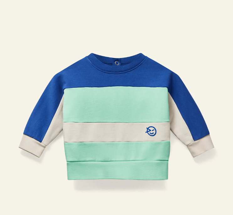 Mini Keel Colorblock Sweatshirt - Green/Blue - Posh New York