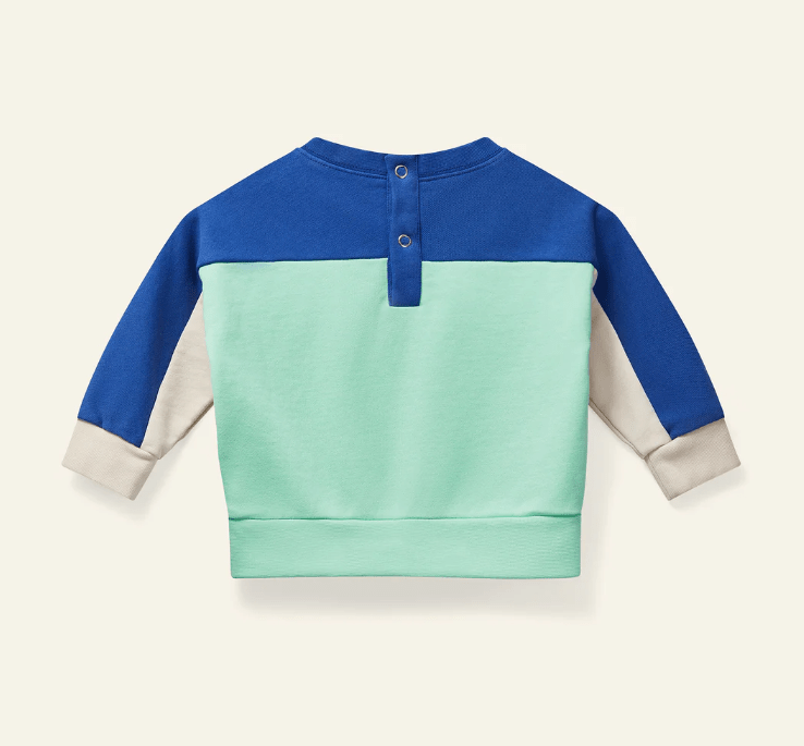 Mini Keel Colorblock Sweatshirt - Green/Blue - Posh New York