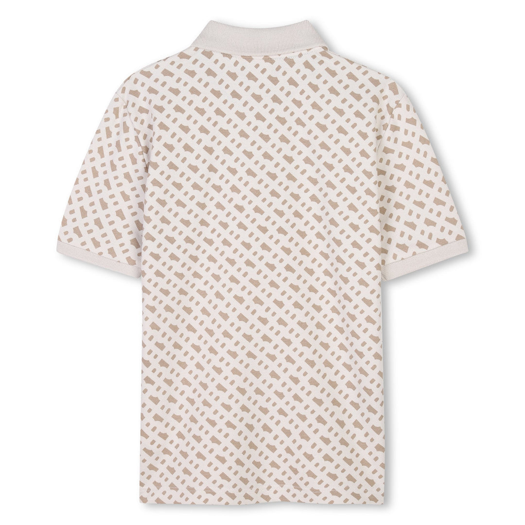 Mini Me Allover B Print Polo - Sand - Posh New York