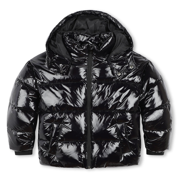 ""Mini Me"" Shiny Look Puffer Jacket - Black - Posh New York