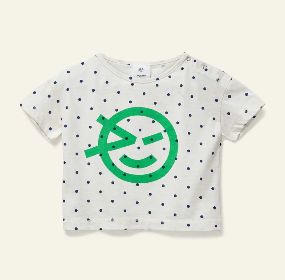 Mini Wynken Tee Organic - Ecru/Fresh Grn - Posh New York