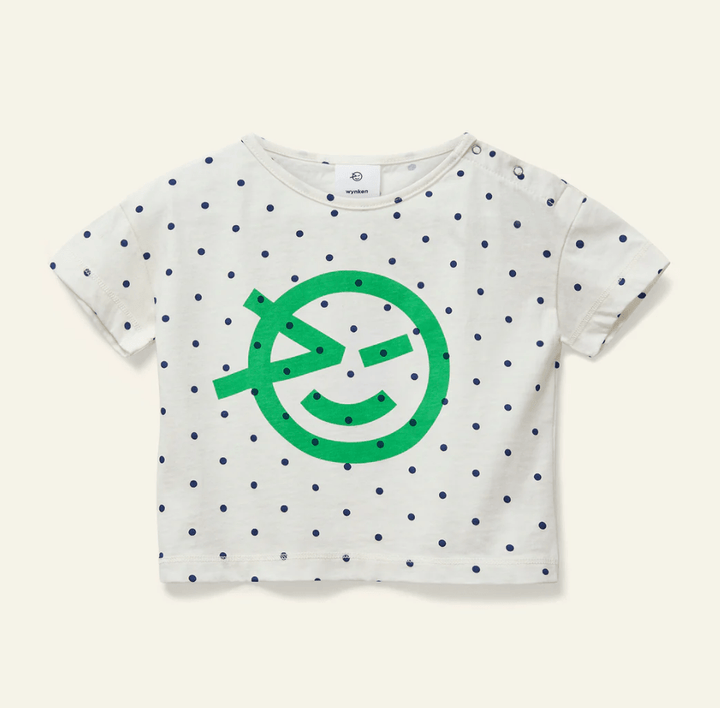 Mini Wynken Tee Organic - Ecru/Fresh Grn - Posh New York