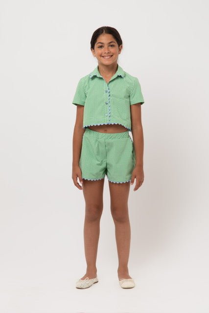 Mint Green Top W/ Trim - Verd - Posh New York