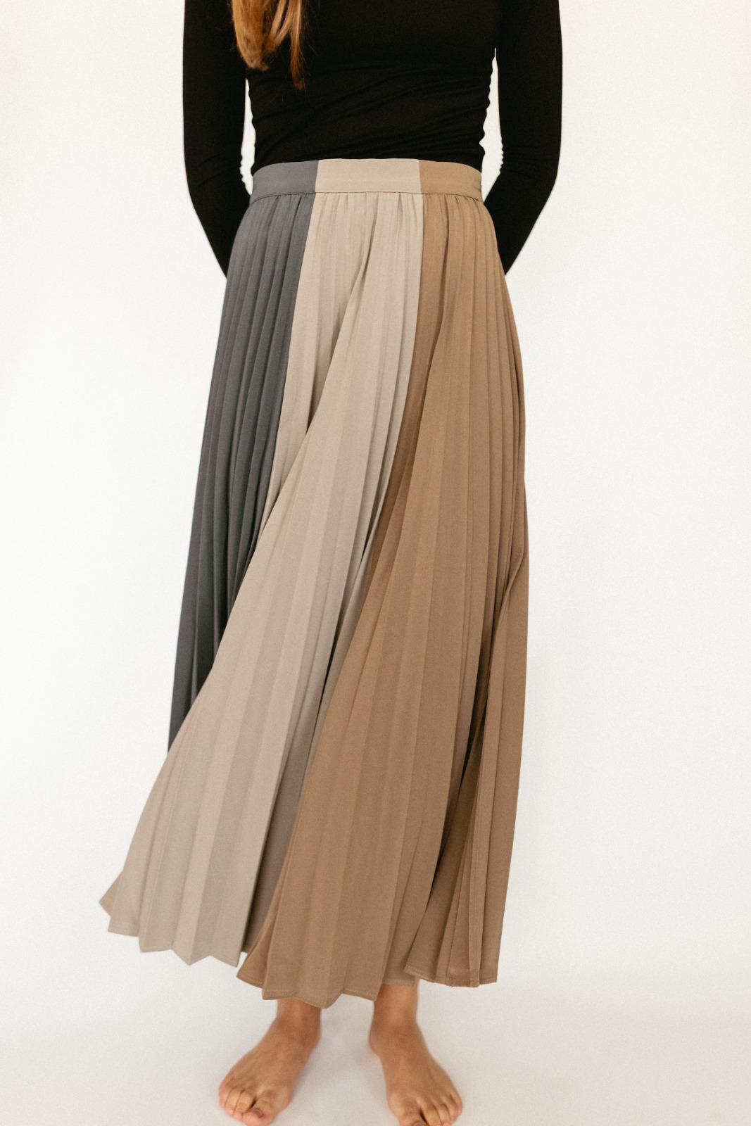 Multicolor Pleated Maxi Skirt - Multi - Posh New York