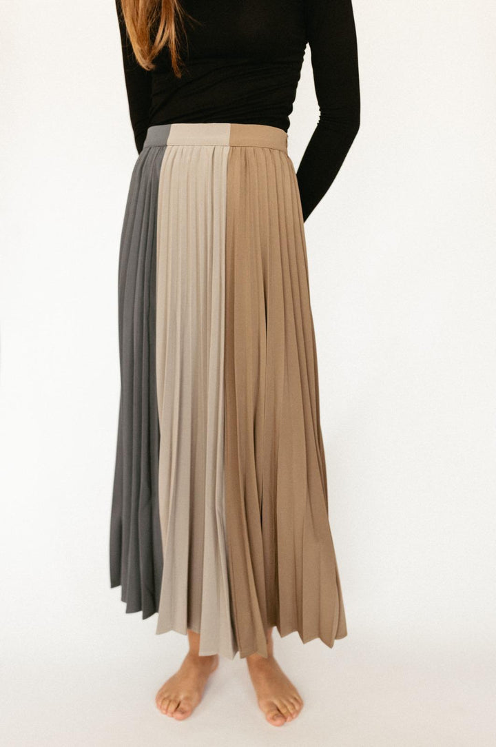 Multicolor Pleated Maxi Skirt - Multi - Posh New York