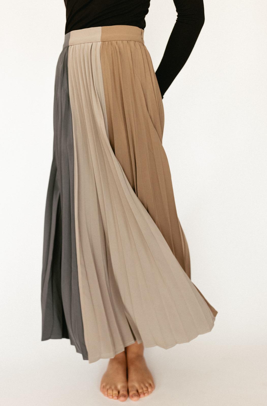 Multicolor Pleated Maxi Skirt - Multi - Posh New York