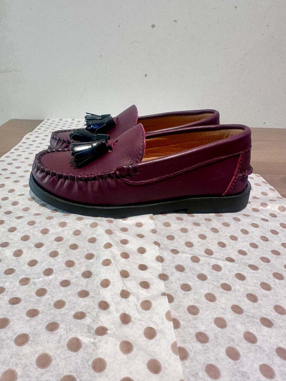 Napa Burgundy Loafers with Fringes - Bugundy - Posh New York