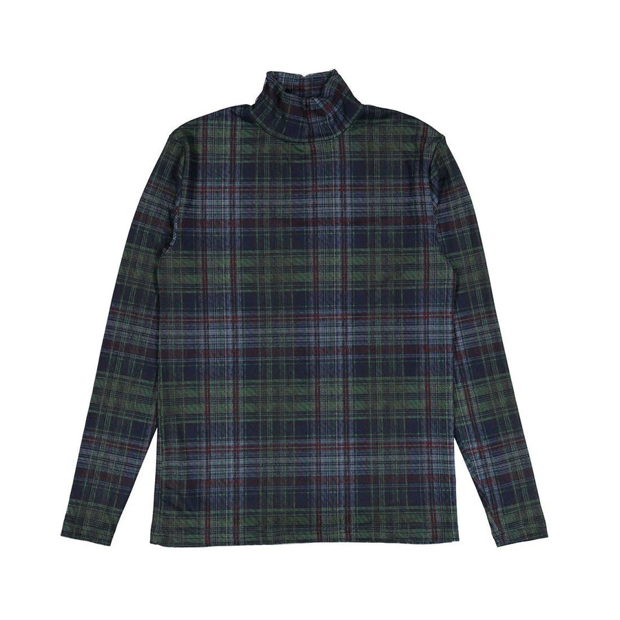 Navy Plaid Turtleneck - Navy - Posh New York