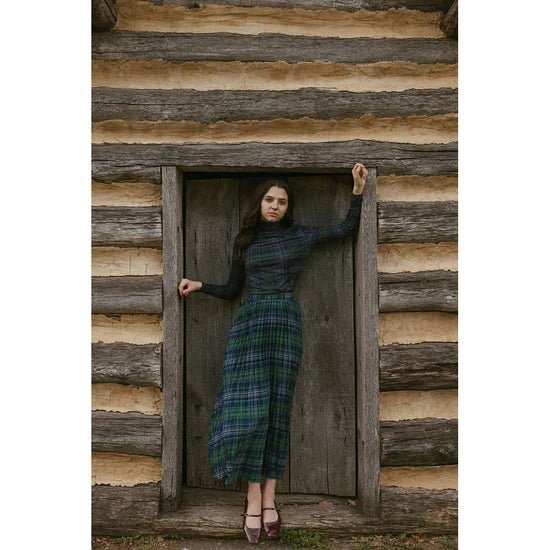 Navy Plaid Turtleneck - Navy - Posh New York
