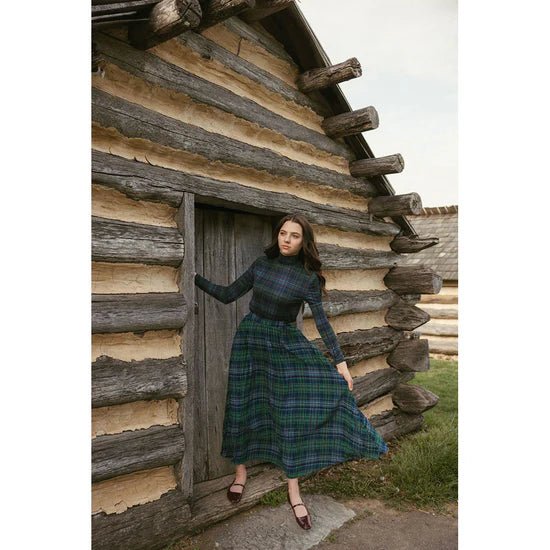 Navy Plaid Turtleneck - Navy - Posh New York