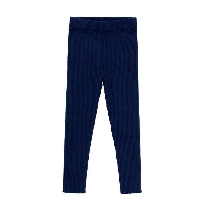 Navy Ribbed Leggings - Navy - Posh New York