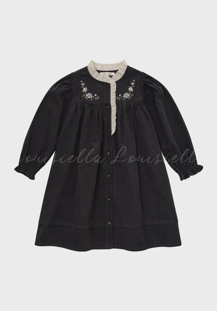 Noir Corduroy Dress - Black - Posh New York