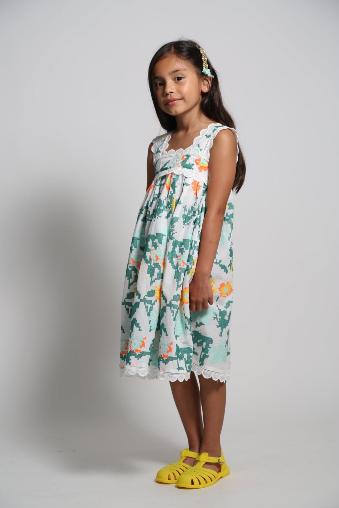 Ophelia Scalloped Sundress - Cyrprus Mix - Posh New York