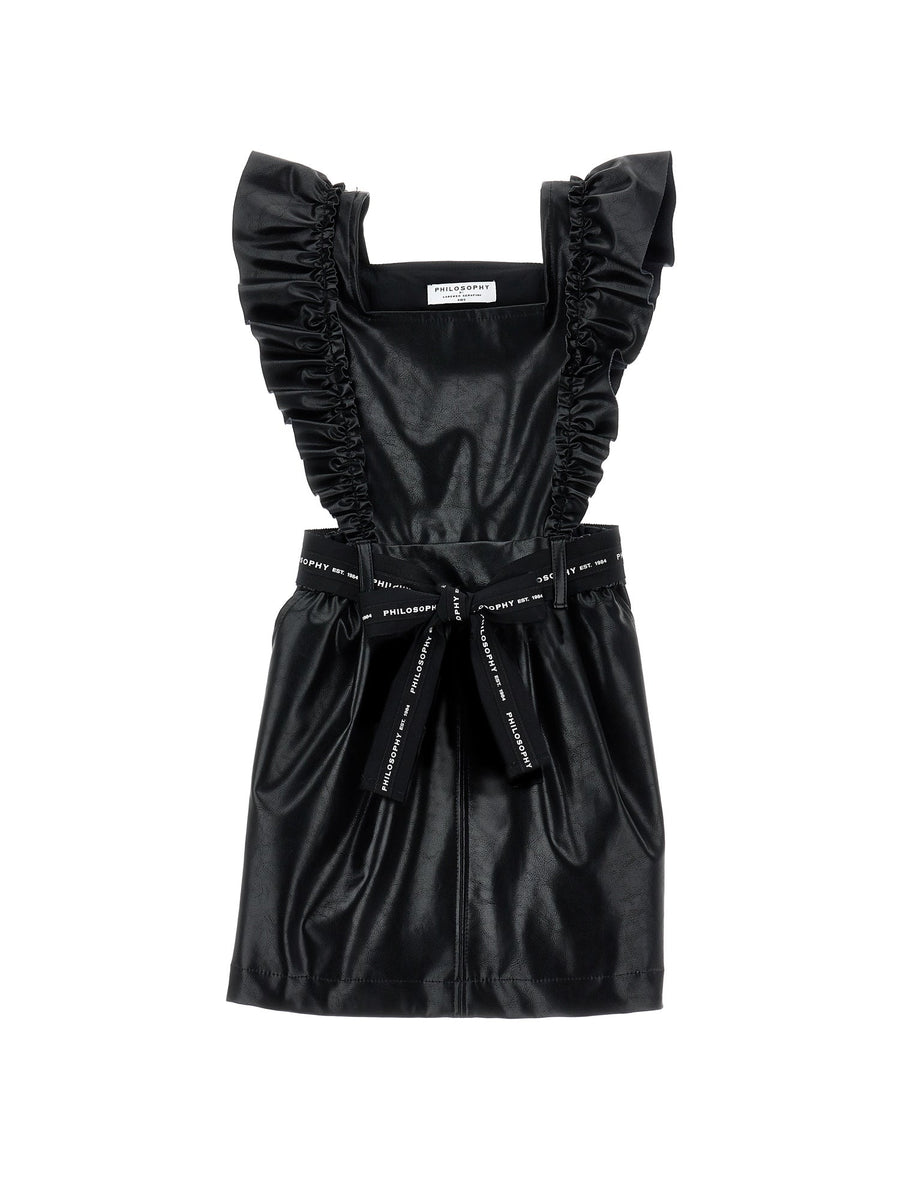 Overalls with Skirt N Ruffles - Black - Posh New York
