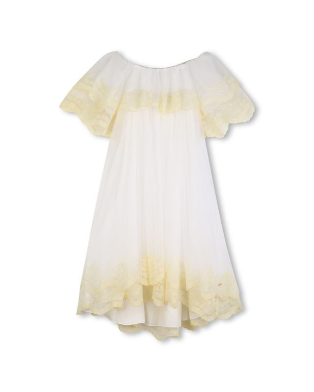 Pastel Colored Floral Embroideries Dress - 117 OffWhite - Posh New York