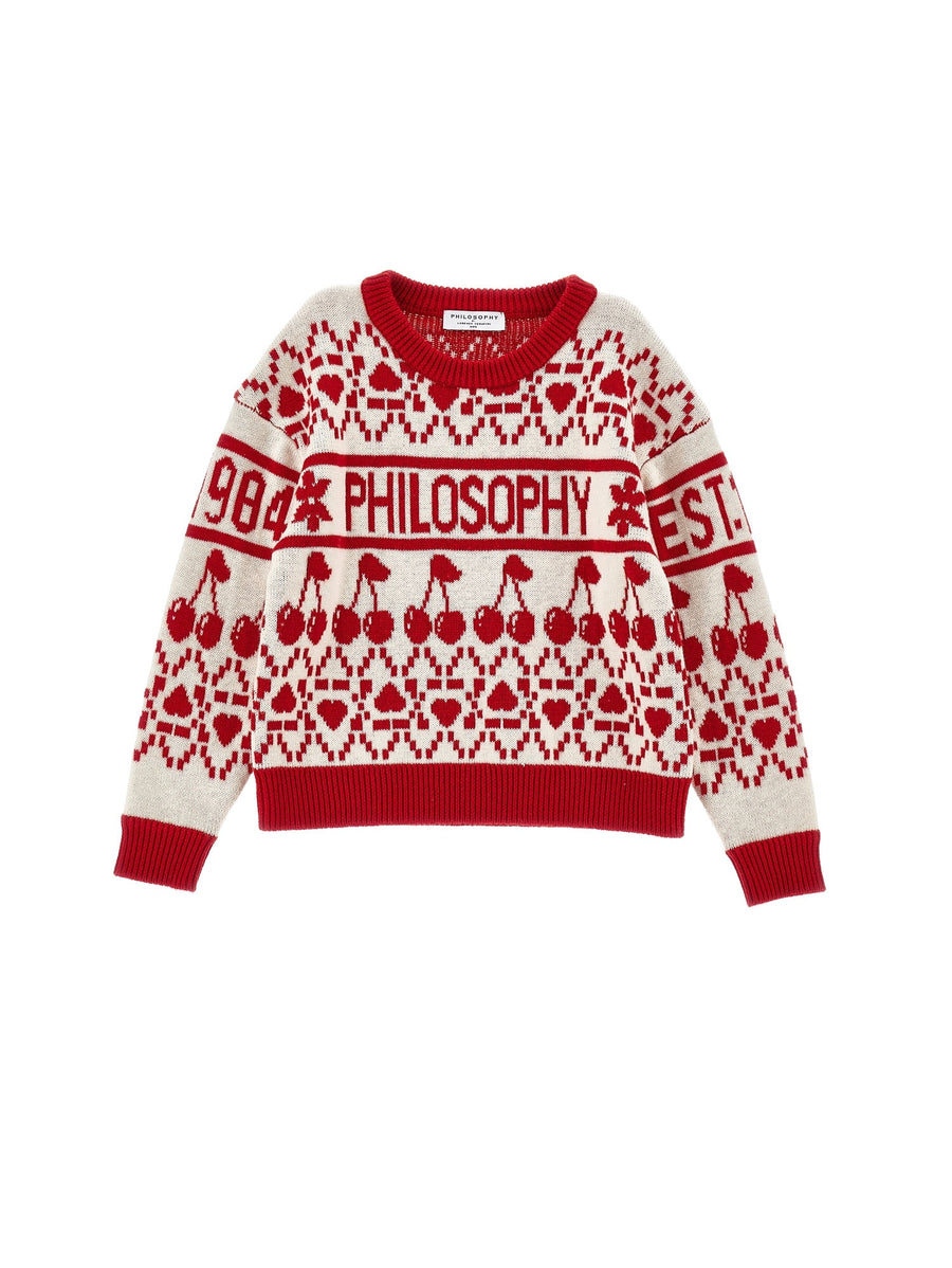 Philosophy Pullover - White Red - Posh New York