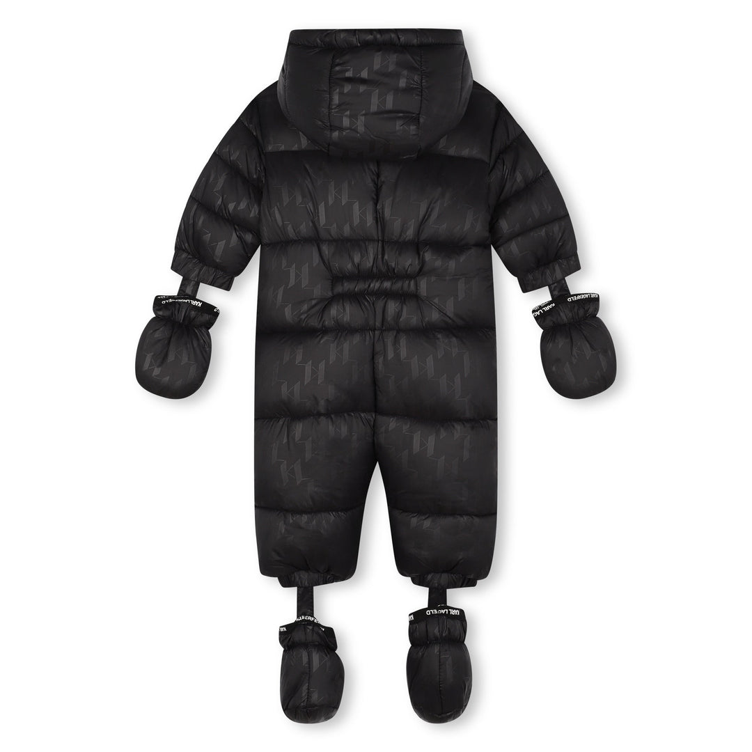 Pilot Suit with KL Monogram and Faux Fur - Black - Posh New York