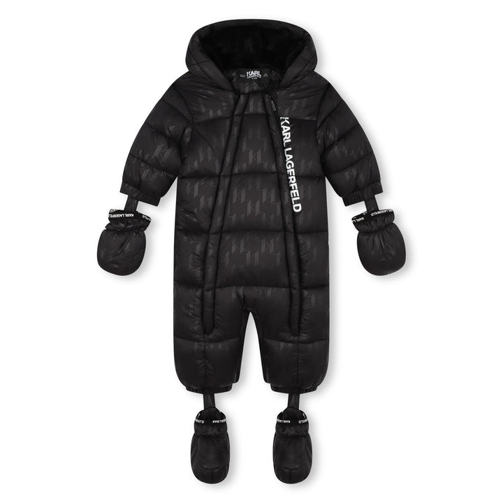 Pilot Suit with KL Monogram and Faux Fur - Black - Posh New York